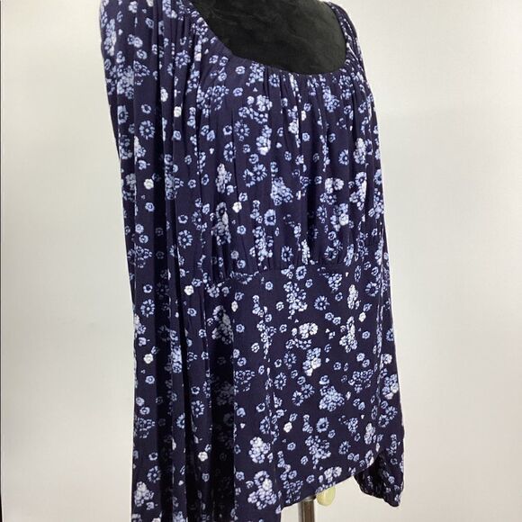 Lane Bryant Plus Blue Blouson Sleeve Square Neck Top - Picture 10 of 15